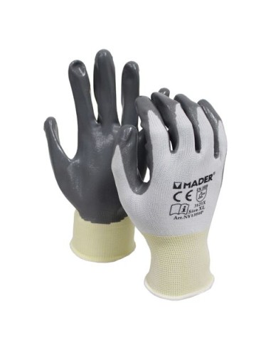 GUANTES DE PROTECCION POLIESTER + NITRILO XL MADER