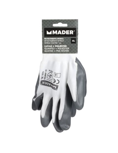 GUANTES DE PROTECCION POLIESTER + NITRILO XL MADER