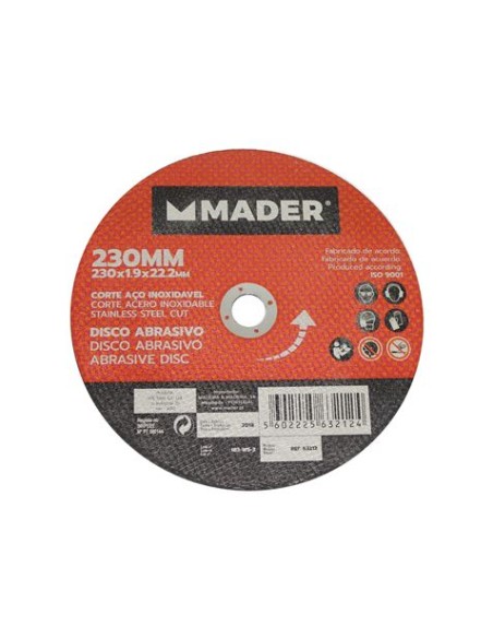 DISCO ABRASIVO INOX CORTE 230 MM MADER