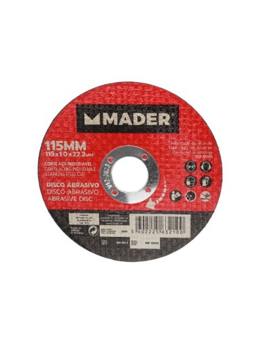 DISCO ABRASIVO INOX CORTE 115 MM MADER