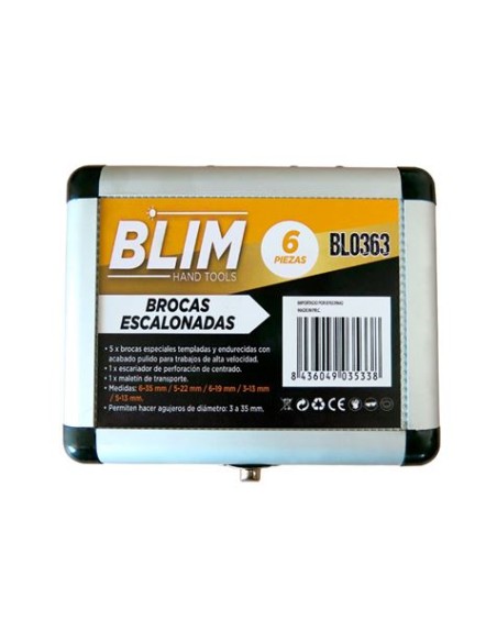 JUEGO 6 PCS BROCAS ESCALONADAS BLIM
