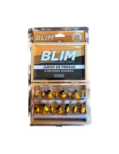 JUEGO 15 PCS FRESAS 6MM PARA MADERA BLIM