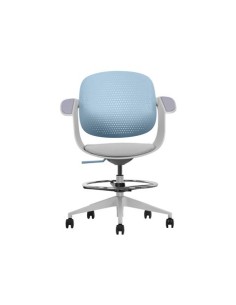 SILLA / TABURETE DE OFICINA TOP WORK AZUL CROMAD 2