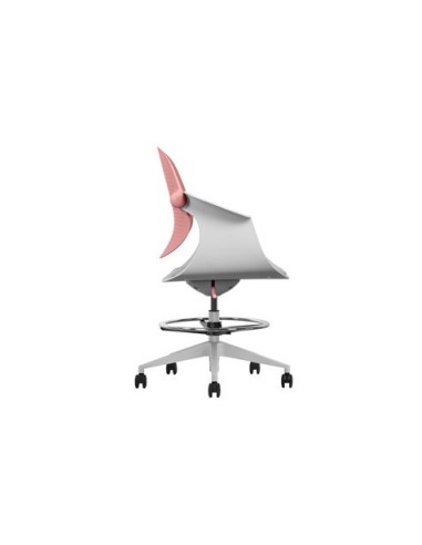 SILLA / TABURETE DE OFICINA TOP WORK ROJO CROMAD