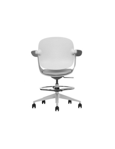SILLA / TABURETE DE OFICINA TOP WORK GRIS CLARO CROMAD