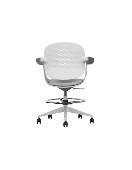 SILLA / TABURETE DE OFICINA TOP WORK GRIS CLARO CROMAD