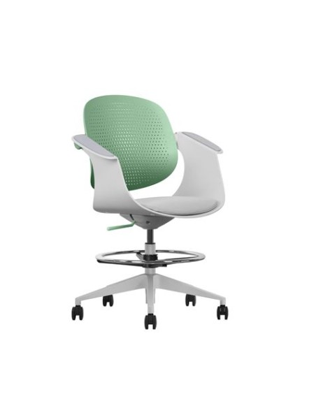 SILLA / TABURETE DE OFICINA TOP WORK VERDE CROMAD