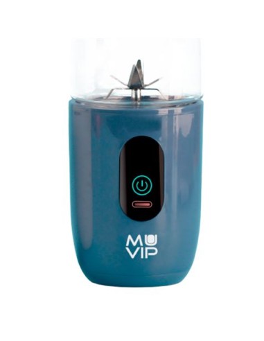 BATIDORA DE VASO PORTÃTIL RECARGABLE COLOR DESIGN 460ML AZUL MUVIP