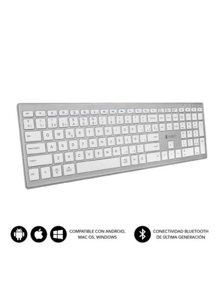 TECLADO BLUETOOTH 5.1 SLIM BLANCO / GRIS SUBBLIM