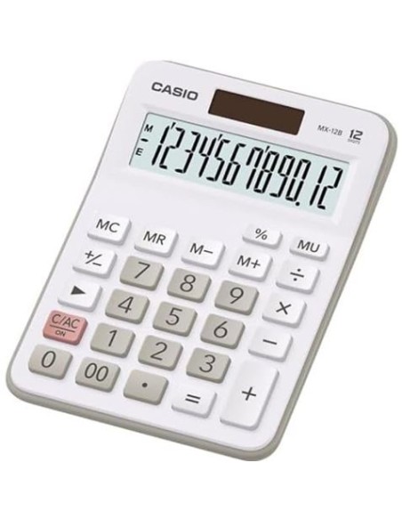CALCULADORA ESCRITORIO PEQUEÃ‘A 12 DIGITOS BLANCA MX-12B CASIO