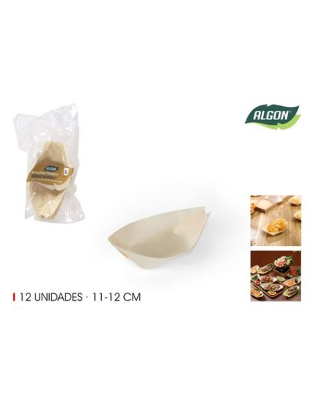 PACK 12 CUENCOS MADERA APERITIVOS 10CM ALGON