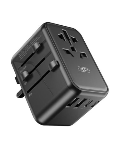 ADAPTADOR UNIVERSAL DE VIAJE 65W 3 X TIPO C + 2 X USB XO