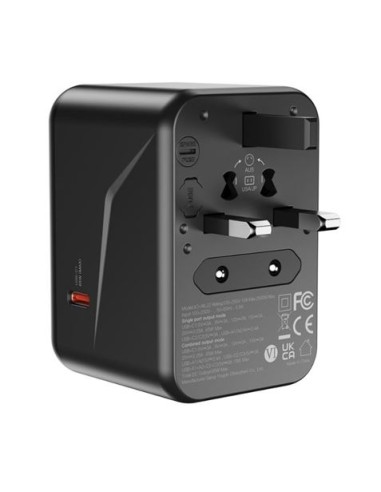 ADAPTADOR UNIVERSAL DE VIAJE 65W 3 X TIPO C + 2 X USB XO