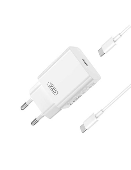 CARGADOR DE CORRIENTE L126 20W TIPO C + CABLE TIPO C XO BLANCO
