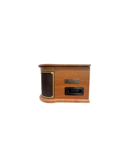 TOCADISCOS DE MADERA RETRO | CD | FM | BT | CASSETTE | PXRC52CDWD SUNSTECH