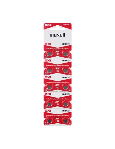 PACK 10 PILAS BOTON LR41/192 1.5V MAXELL