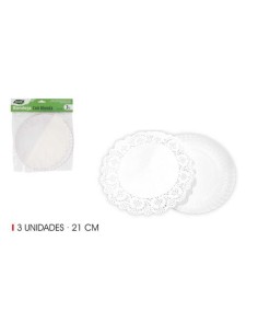 SET 3 BANDEJAS REDONDAS CON BLONDA 21CM ALGON