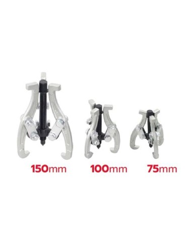 JUEGO 3PCS SACA RODAMIENTOS 3 PUNTOS 75mm, 100mm, 150mm MADER