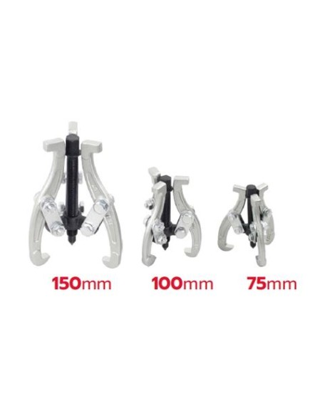 JUEGO 3PCS SACA RODAMIENTOS 3 PUNTOS 75mm, 100mm, 150mm MADER