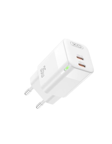 CARGADOR DE CORRIENTE CE07 35W 2 X TIPO C XO BLANCO