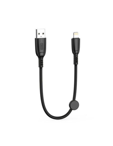 CABLE NB247 CARGA RAPIDA USB - LIGHTNING | 6A | 25CM CON CLIP | NEGRO XO