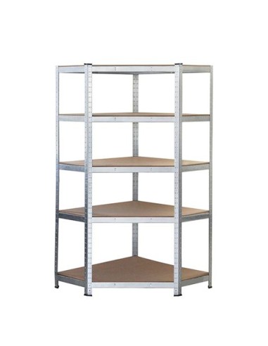 ESTANTERIA METÃLICA ESQUINERA GALVANIZADA 5 BALDAS 180X90X40X90CM BLIM