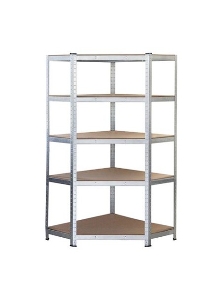 ESTANTERIA METÃLICA ESQUINERA GALVANIZADA 5 BALDAS 180X90X40X90CM BLIM