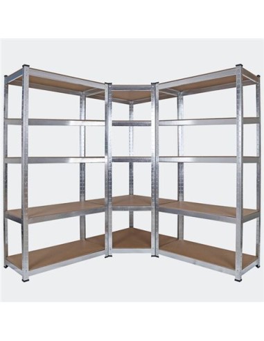 ESTANTERIA METÃLICA ESQUINERA GALVANIZADA 5 BALDAS 180X90X40X90CM BLIM