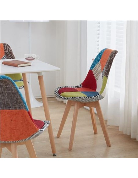 PACK 2 SILLAS DESIGN D400 TELA PATCHWORK MUVIP