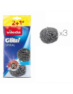 PACK 3 ESTROPAJOS ACERO INOX SPIRAL VILEDA