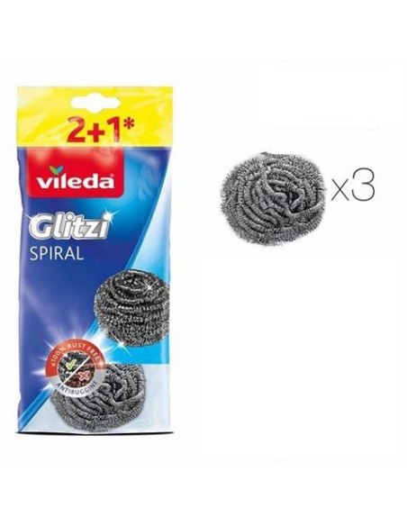PACK 3 ESTROPAJOS ACERO INOX SPIRAL VILEDA