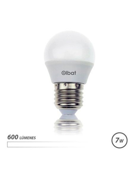 BOMBILLA LED G45 | 7W | 600LM | E27 | LUZ BLANCA | ELBAT