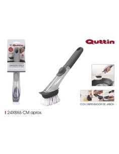 CEPILLO LIMPIADOR VAJILLA CON DISPENSADOR DE JABON QUTTIN