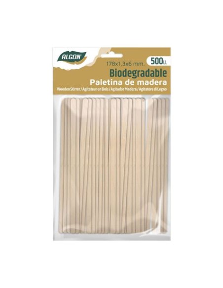 SET 500 PALETINAS DE MADERA 17X6MM ALGON