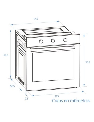HORNO DE ENCASTRE 60 LITROS CRISTAL TEMPLADO MX-HE2660 MX-ONDA