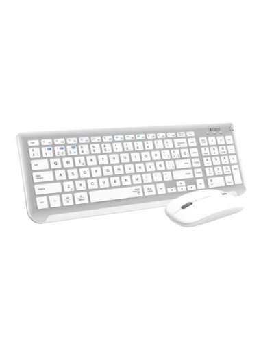 KIT TECLADO Y RATON BLUETOOTH PLATA /BLANCO SUBBLIM