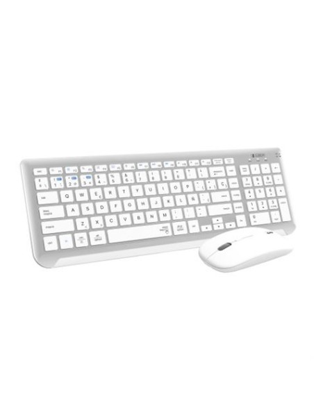KIT TECLADO Y RATON BLUETOOTH PLATA /BLANCO SUBBLIM