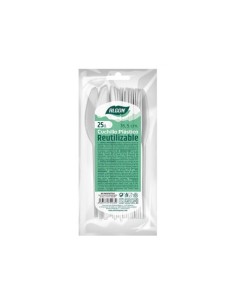 PACK 25 CUCHILLOS PLASTICOS REUTILIZABLES BLANCAS ALGON