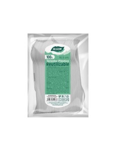 PACK 100 TENEDORES PLASTICOS REUTILIZABLES BLANCAS ALGON