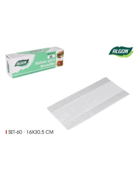 PACK 60 BOLSAS BOCADILLOS 16X30CM ALGON