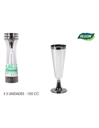 SET 3 COPAS CAVA 3 PIEZAS 150CC ALGON