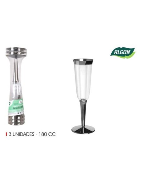 SET 3 COPAS CAVA 3 PIEZAS 180CC ALGON