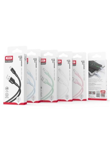 CABLE NB212 SILICONA USB - LIGHTNING | 2.1A | 1 MTR | NEGRO XO