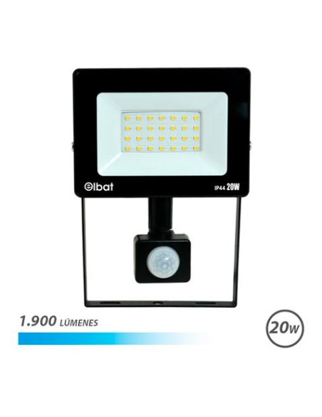 FOCO LED SERIE SLIM 20W CON SENSOR | 1900LM | 6500K ELBAT