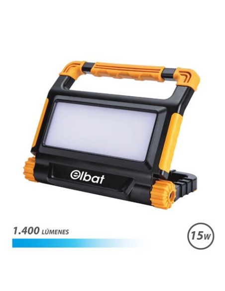FOCO LED RECARGABLE 15W 1400LM LUZ FRIA ELBAT