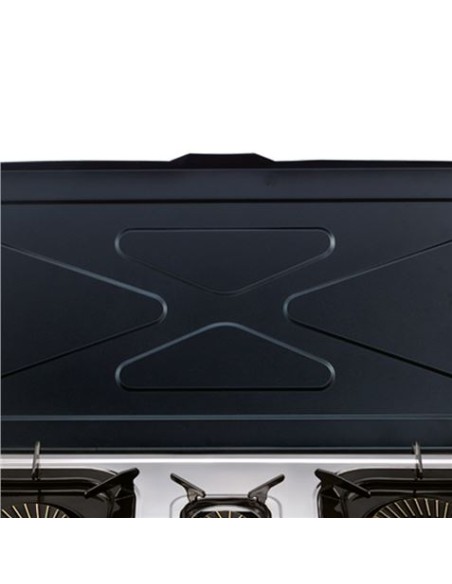 COCINA GAS INOX 3 FUEGOS SERIE STRONG + TAPA MUVIP