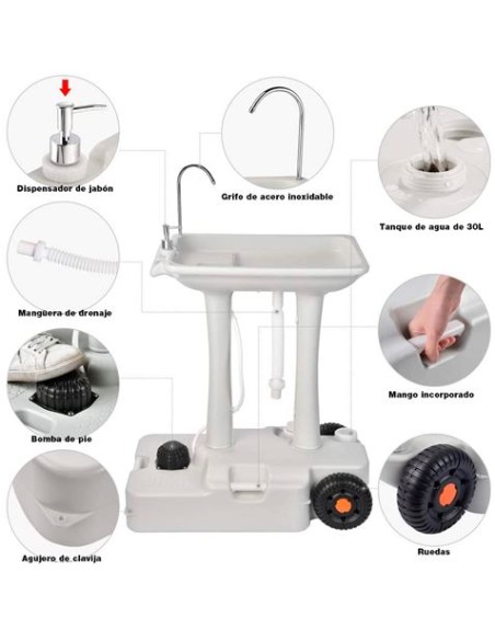 LAVABO PORTÃTIL 30 LITROS MUVIP