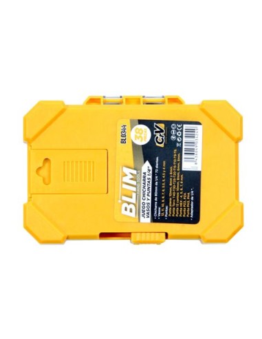 JUEGO CHICHARRA, VASOS Y PUNTAS 1/4\" 38PCS CRV BLIM