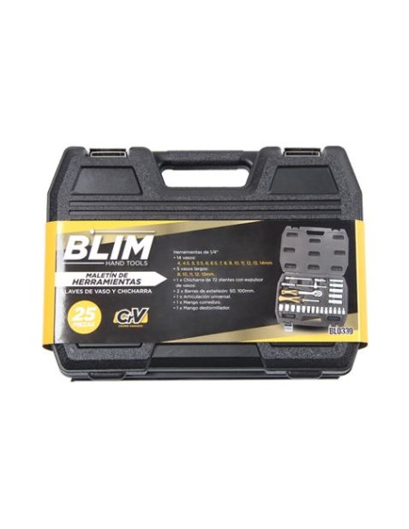 MALETIN HERRAMIENTAS C.V. 25 PCS 1/4\" BLIM