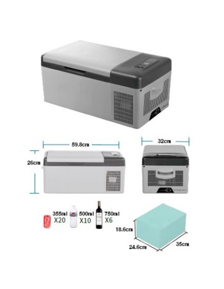 NEVERA DE COMPRESOR PORTATIL 15 LITROS 45W MUVIP